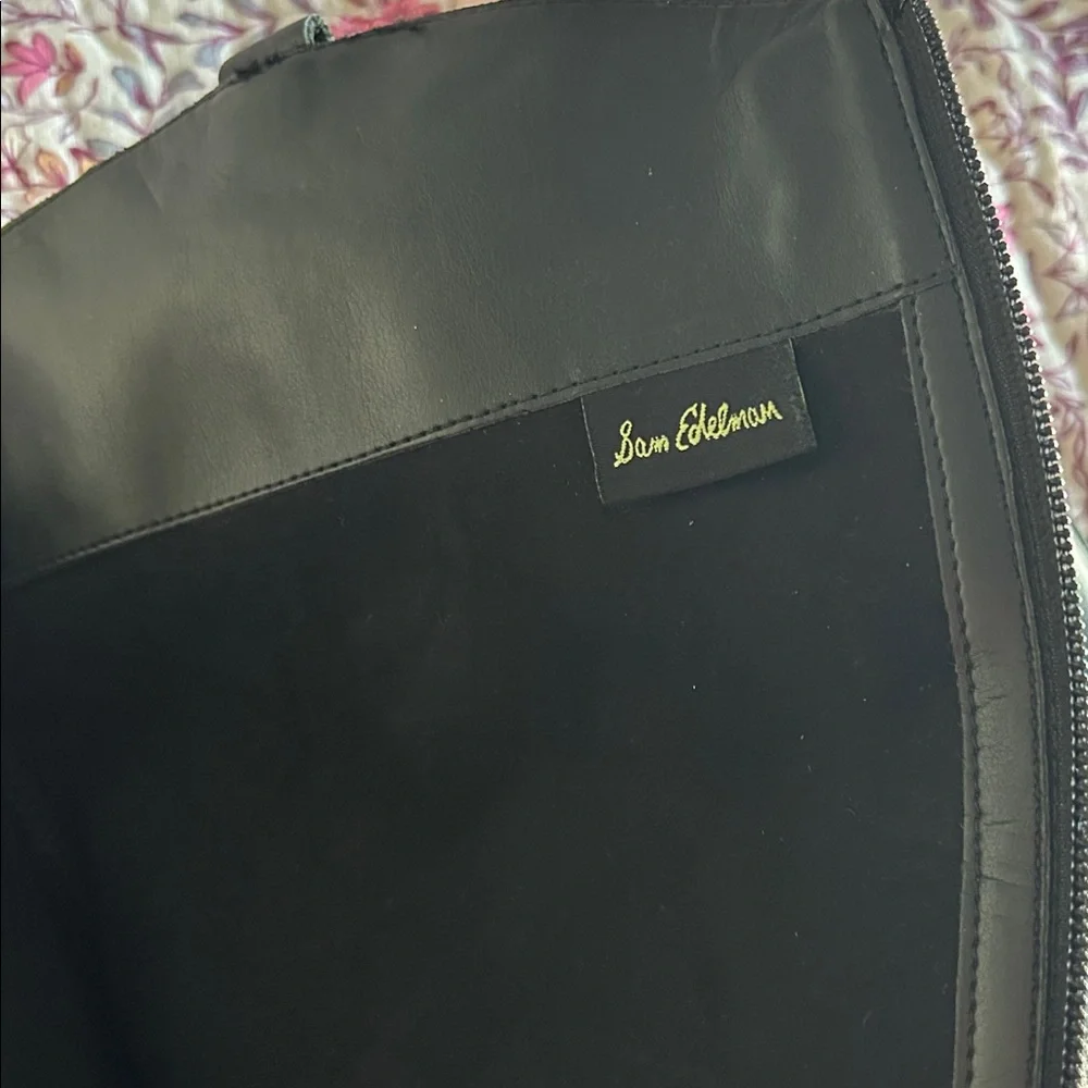 Sam Edelman Wide Calf Sz 7.5 Penny Black Leather Knee-High Riding Boots